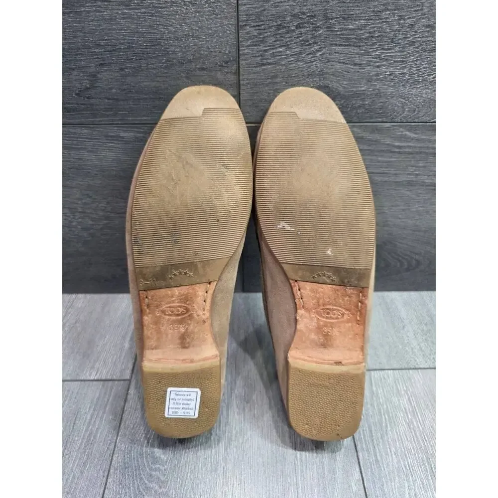Tod's Gommino suede loafers classic penny slot TAN COLOR size 39 1/2 S000147